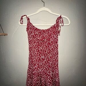 Red and White Floral Romper